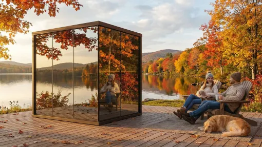 Individuelle spiegelglas sauna