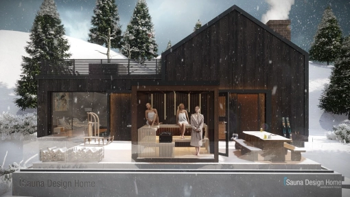 Luxus finnische Außensauna Fusion