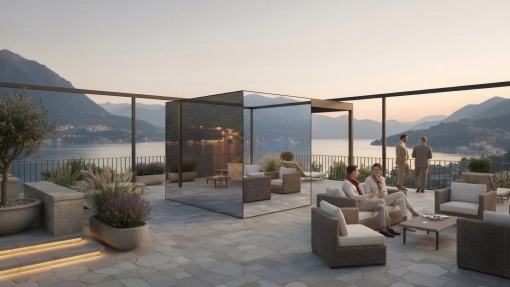 Mirror Nature Sauna mit Vordach