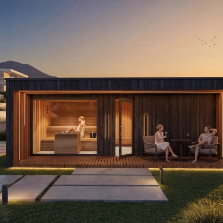 Joy Familie Ganzjähriges Premium Wellnesshaus mit Sauna