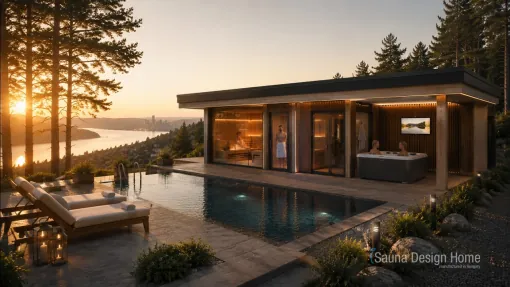 Luxuriöses Wellnesshaus am Balaton | Individuelle Sky Residence™ Sauna und Lebensraum