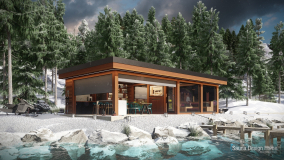 Saunahaus mit energiesparender Technik