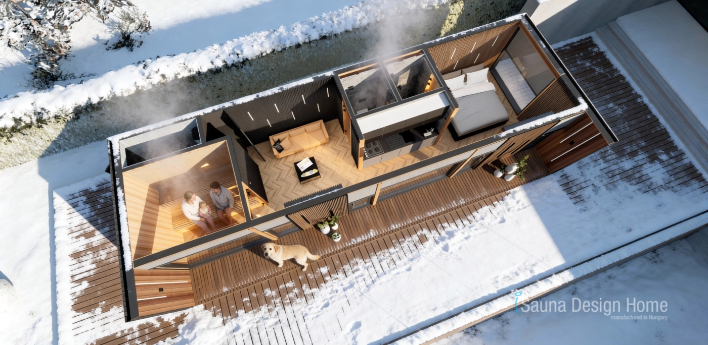 Schlafbereich im Wellness Rückzugsort mit Tageslicht