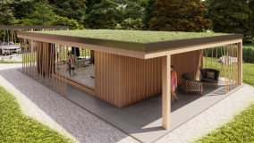 Sauna mit Gründach