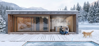 Außensauna, Wellnesshaus, Mini-Ferienhaus in individuellen Größen Außensauna, Wellnesshaus, Mini-Ferienhaus in individuellen Größen