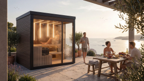 modern sauna kabin
