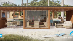 Premium Saunahaus mit Terrassen und Holzlamellen - Oasis